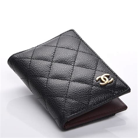 chanel bi fold wallet black caviar shw|Chanel Wallets & Card Holders .